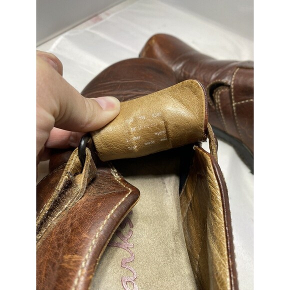 VINTAGE Clarks Mary Jane Closed-Toe Loafers 7M Brown Leather Fit Like 9W - Picture 8 of 9